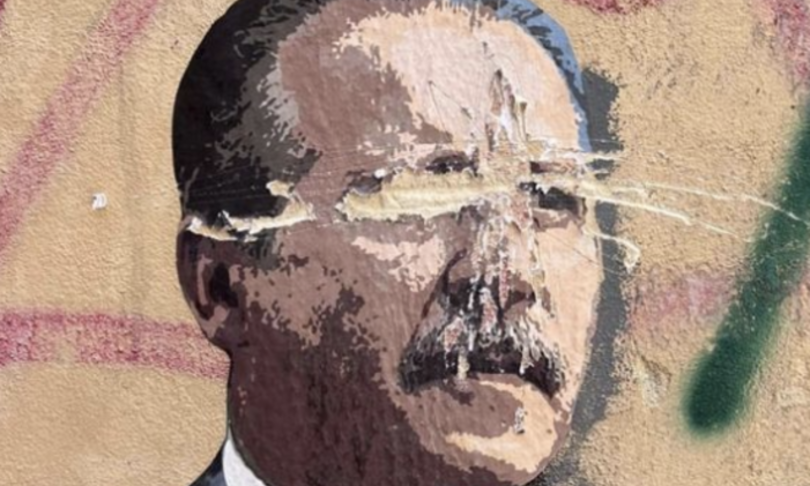 murale TvBoy Paolo Borsellino vandalizzato