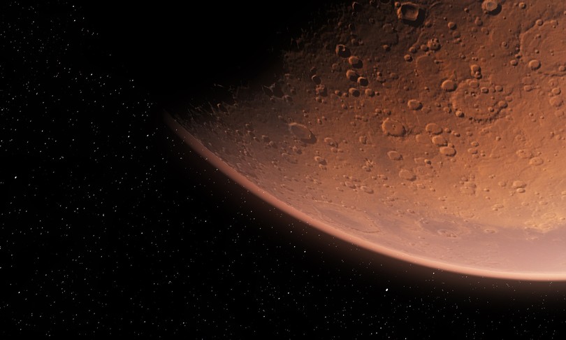 Spazio Artemis base Luna vista Marte
