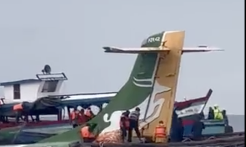 tanzania video lago vittoria aereo precipitato