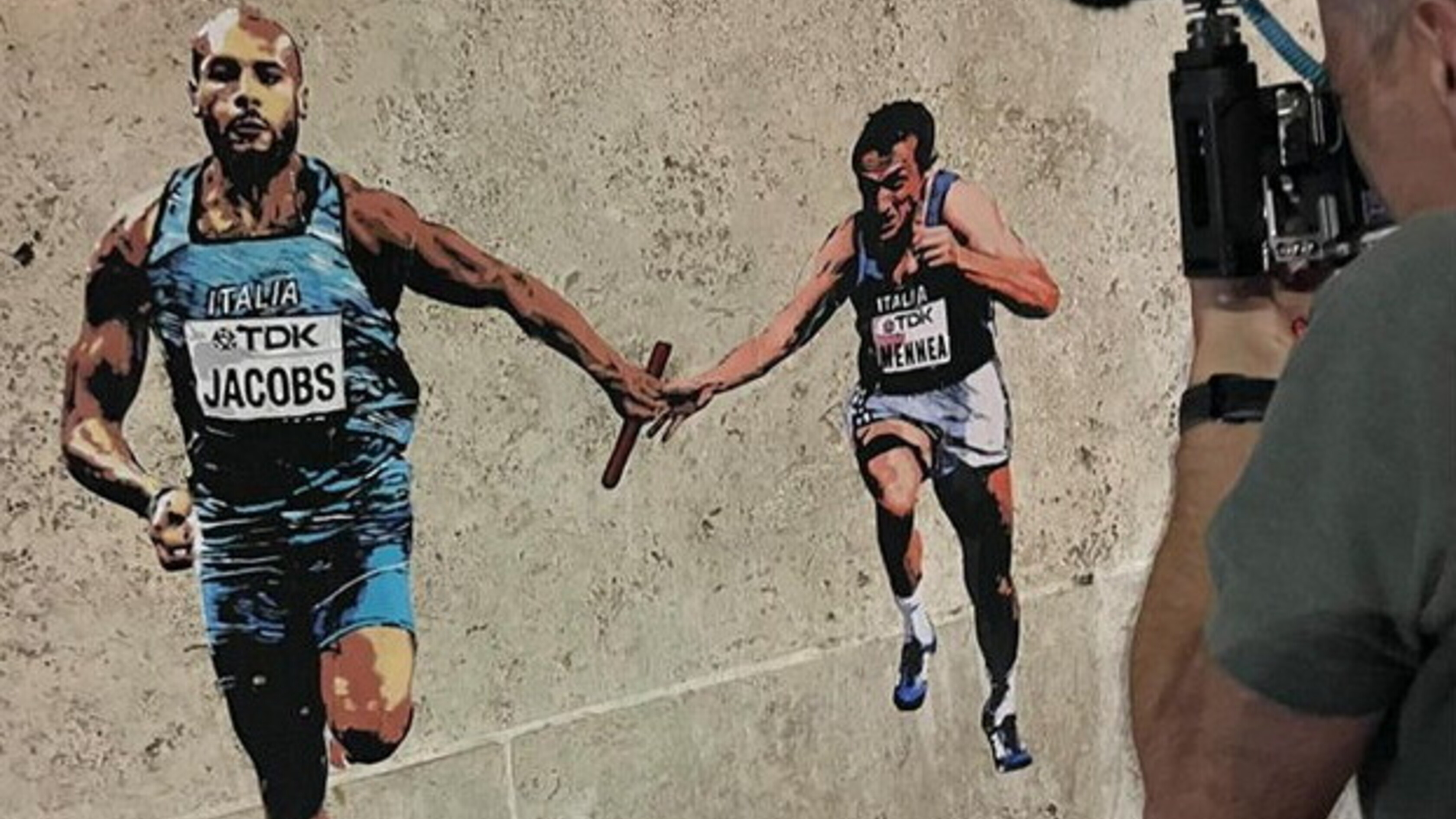 Parigi 2024, Mennea e Jacobs in un murales di Harry Greb