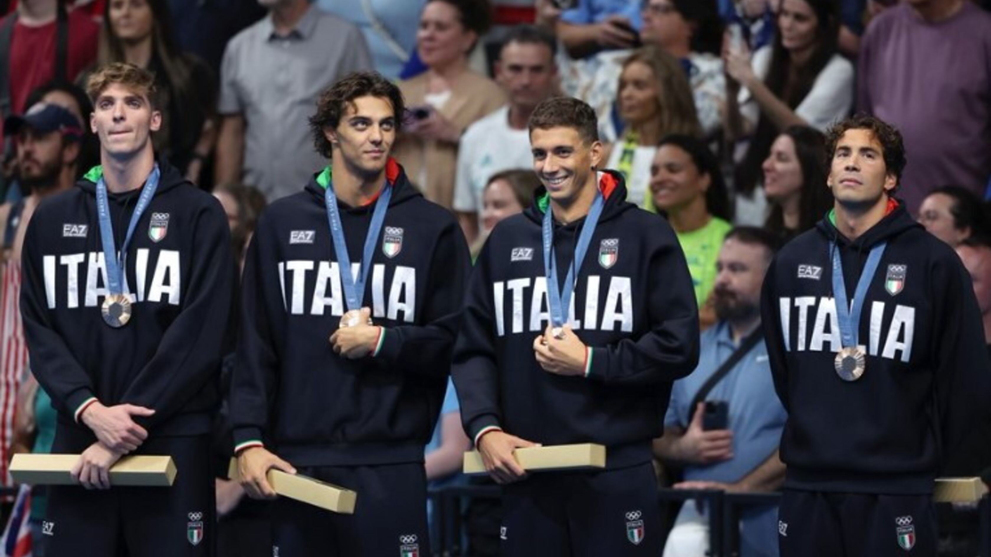 Italia bronzo nella 4x100 stile libero, oro agli Usa