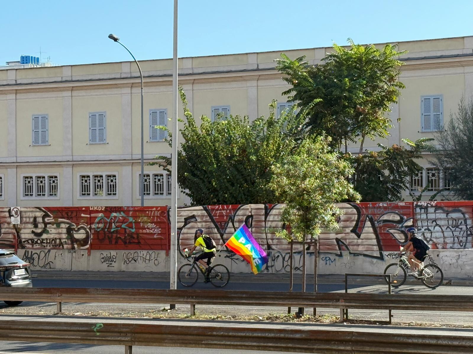 In bici a Roma in sostegno della Palestina