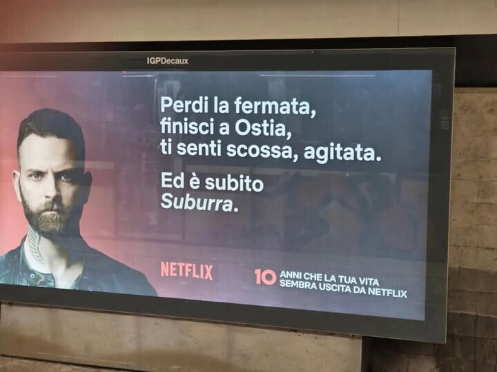 Ostia "offesa" da campagna pubblicitaria per Suburra. Netflix fa retromarcia