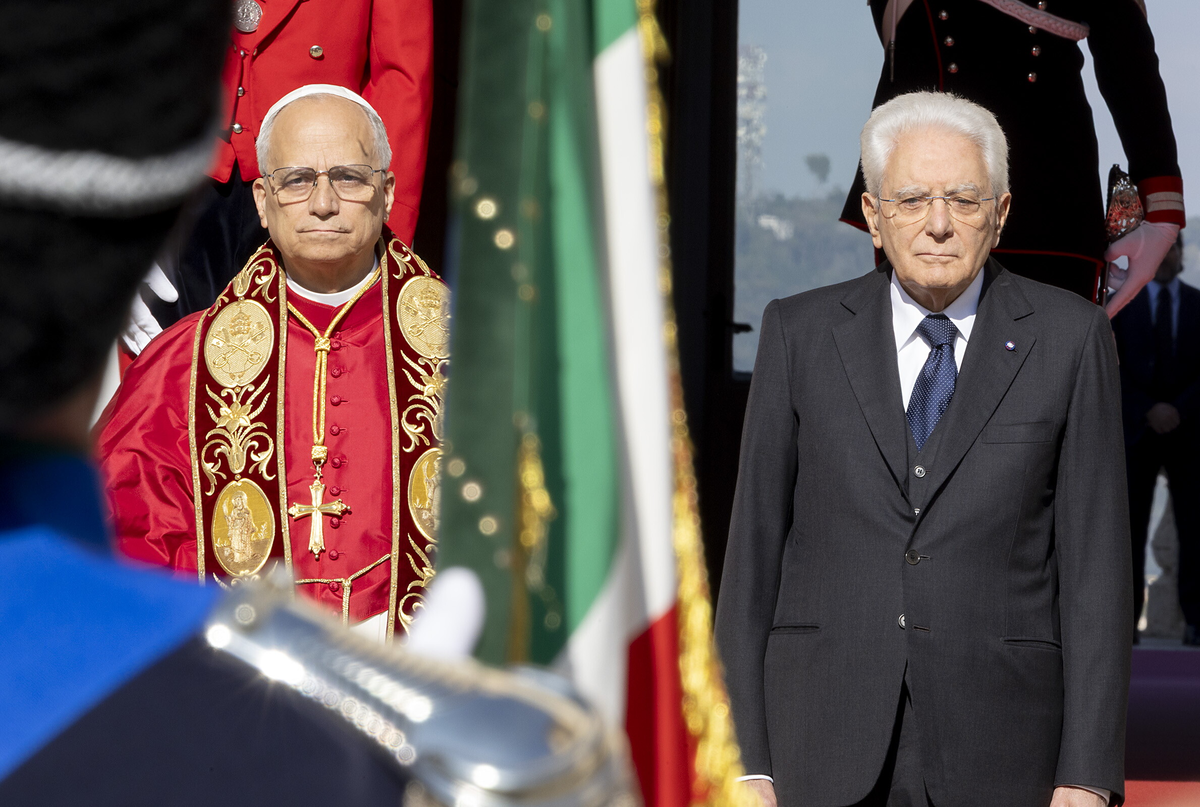 immagini visita papa leone quirinale mattarella