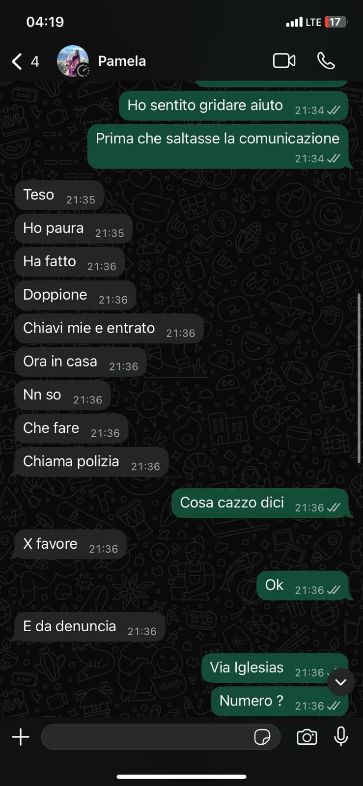 Gli ultimi istanti di vita di Pamela nella chat con l'ex fidanzato