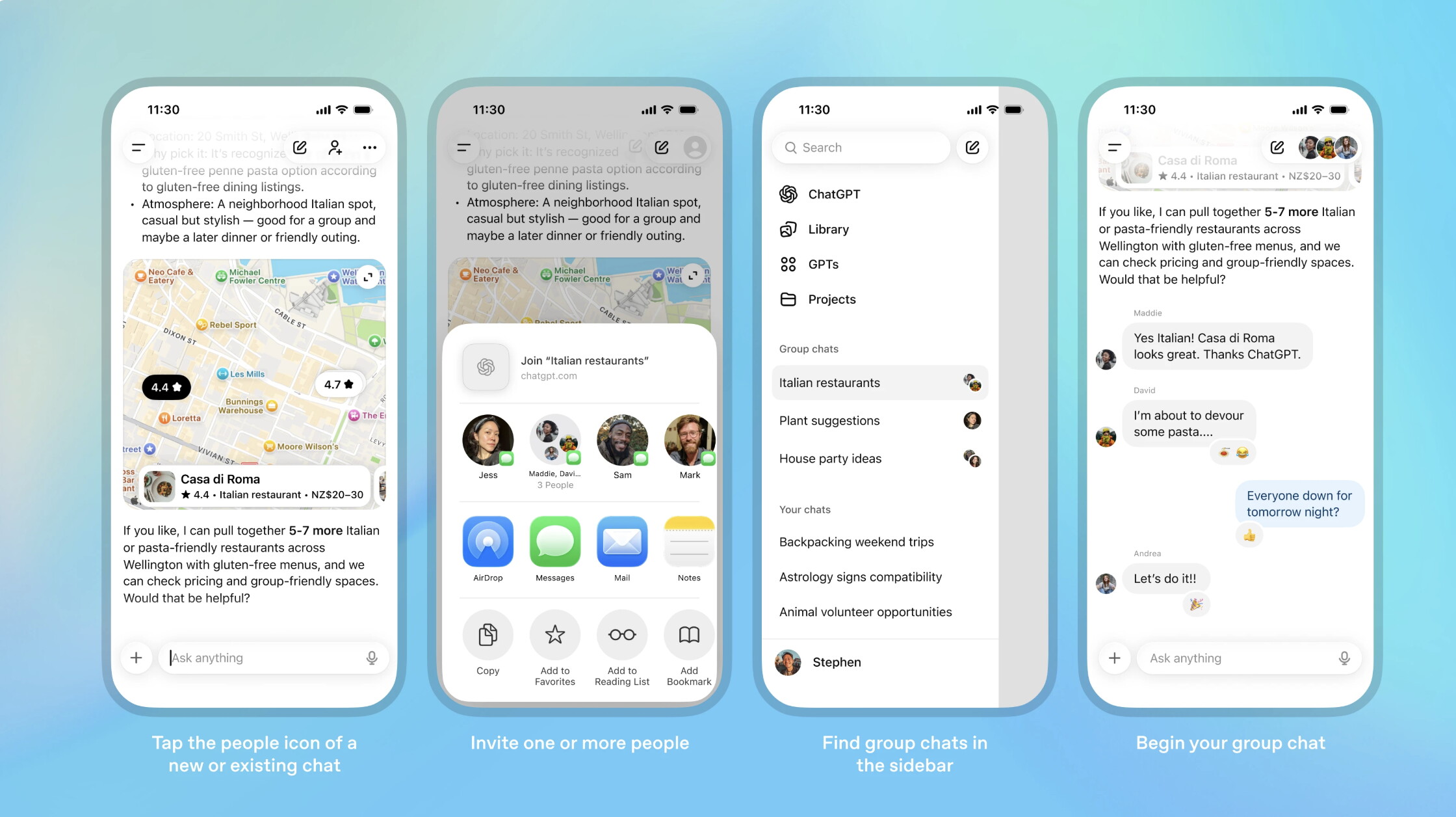 ChatGPT lancia le chat di gruppo e diventa sempre più social