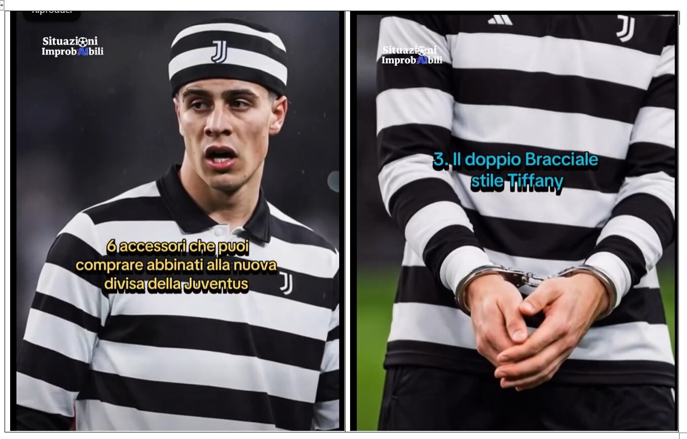 Ironia social per la nuova maglia Juve, "da galeotti, li rappresenta"