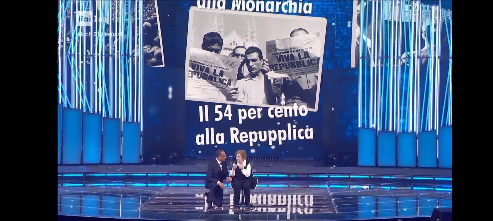 Prima gaffe di Sanremo sul referendum del 1946: la Repubblica diventa "Repupplica"