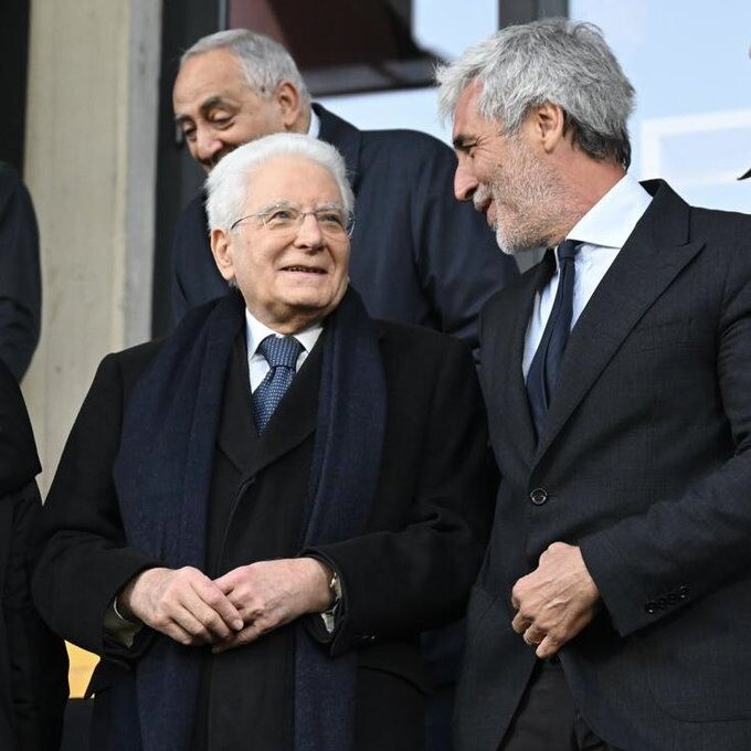Il presidente Sergio Mattarella allo stadio Barbera per Palermo‑Avellino