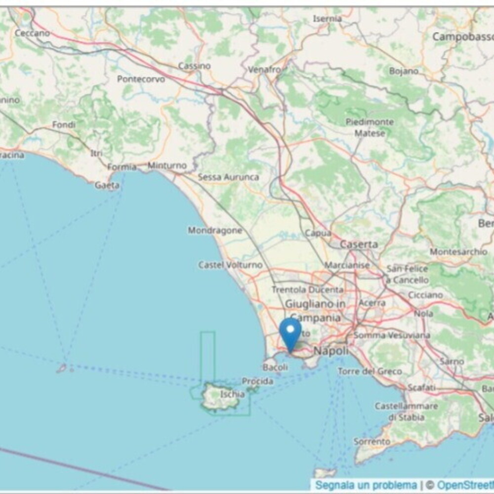 Nuovo sciame nei Campi Flegrei, scossa di magnitudo 3.3