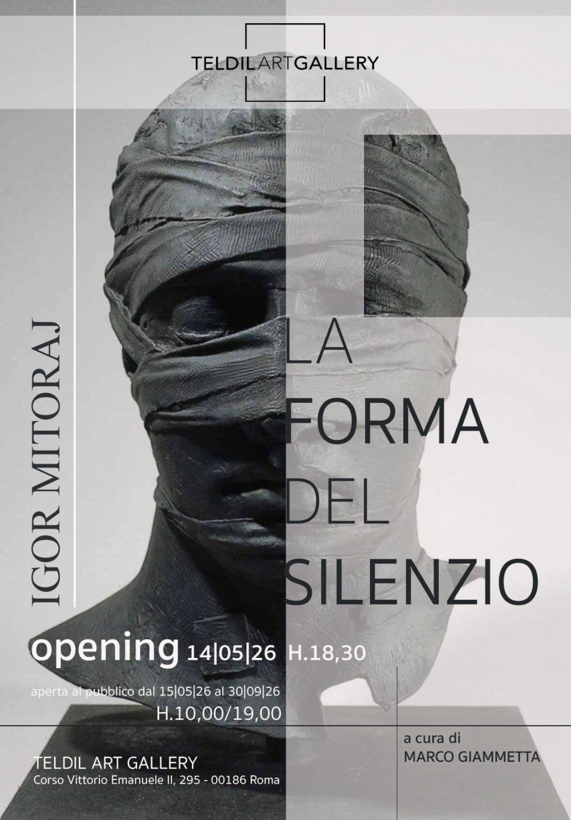 "La forma del silenzio" di Mitoraj alla Teldil Art Gallery a Roma