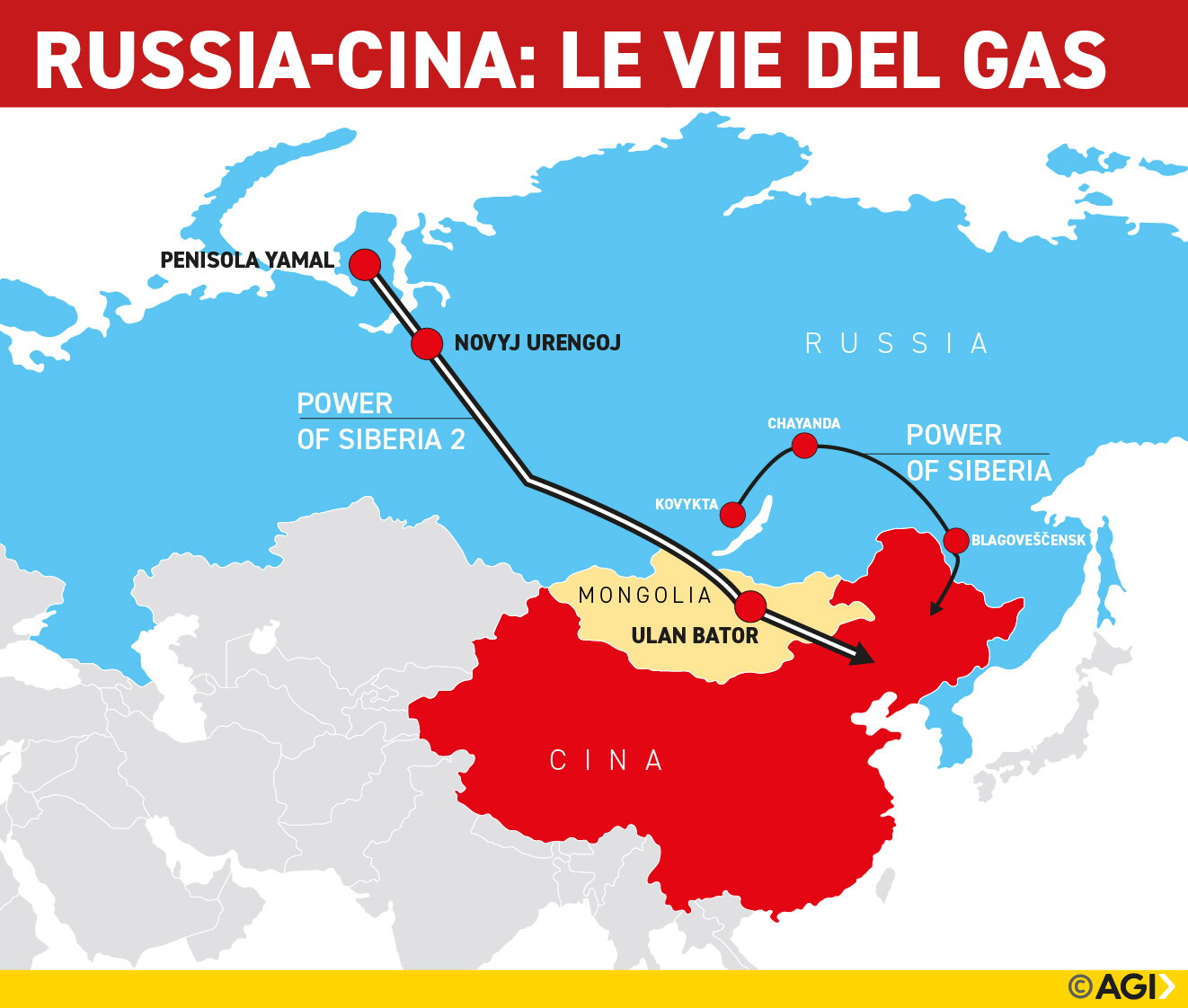 Gasdotto da 50 mld di cubi e 2600 km: il piano di Putin e Xi