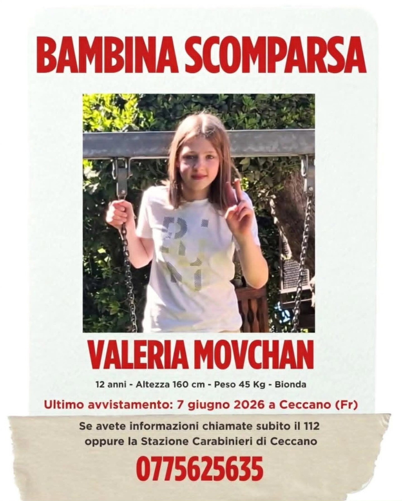 Scomparsa a Ceccano una 12enne. Appello della famiglia: "Chi