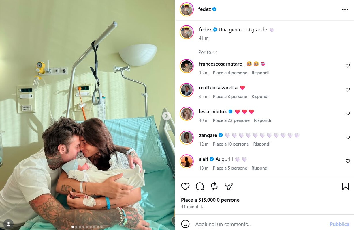 Fedez di nuovo papà, è nato Edoardo Lupo