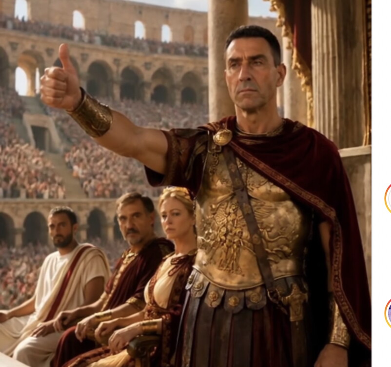 In un video con l'IA, Vannacci-imperatore romano ordina la morte degli avversari politici