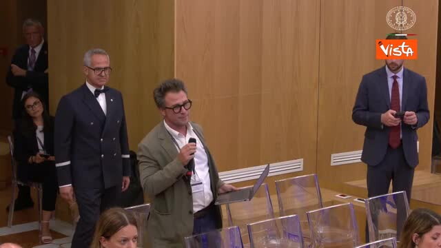 Ministra Calderone durante conferenza stampa a Roma al termine del Consiglio dei ministri