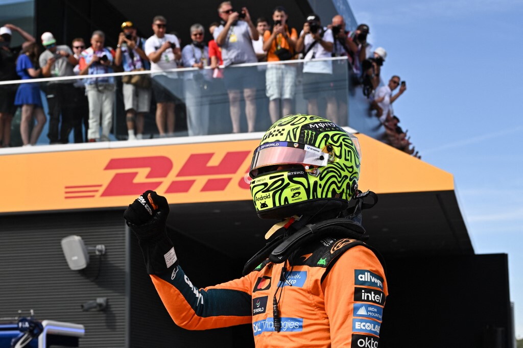 Pista di Hungaroring con le monoposto schierate per le qualifiche del GP d'Ungheria