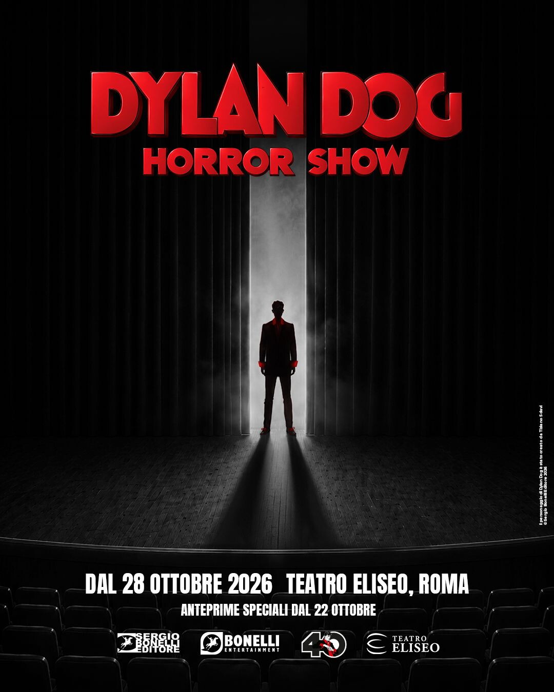 Dylan Dog compie 40 anni, Roma lo festeggia con un Horror Show all'Eliseo