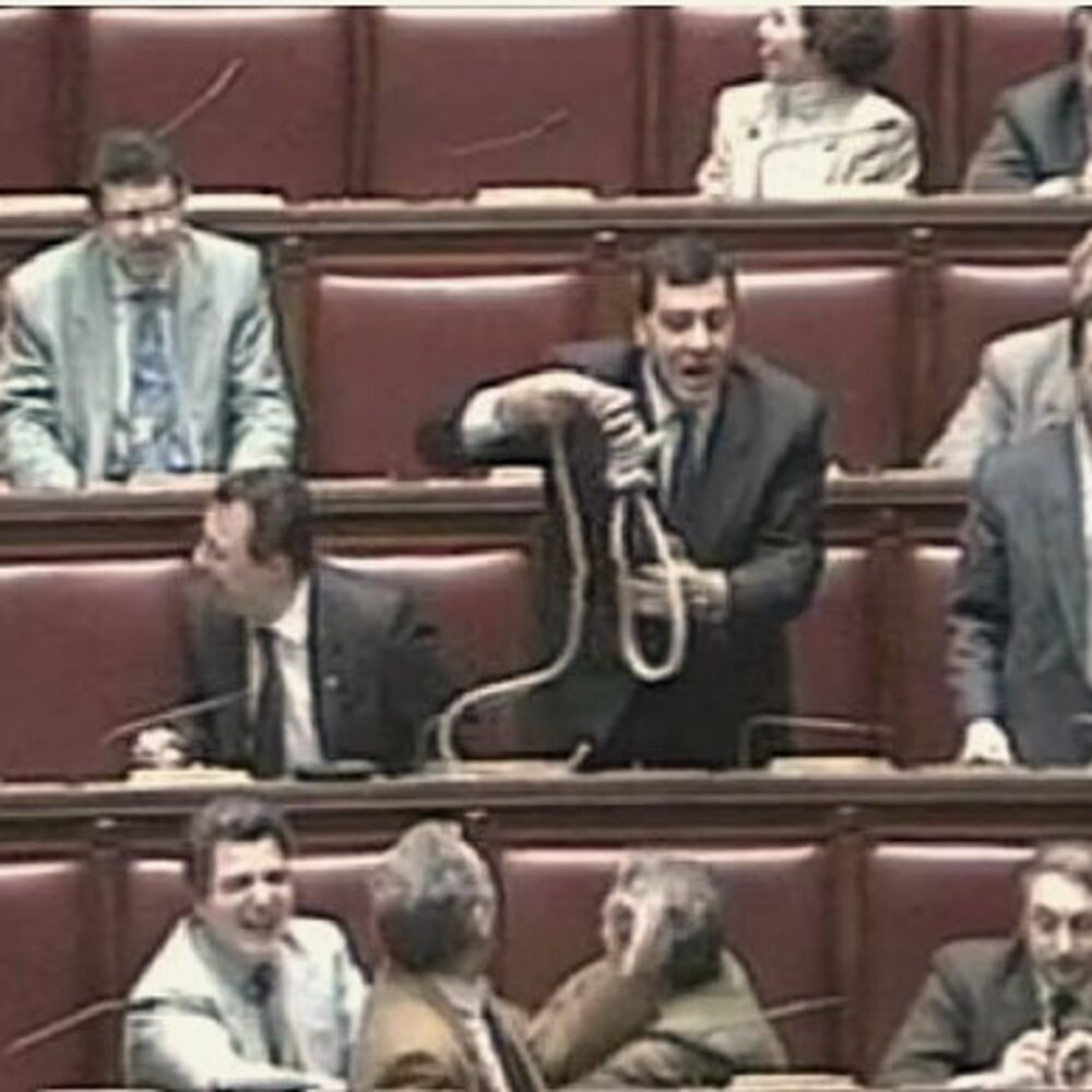 Copertina: Non solo 'cappio', proteste in Parlamento anche con spigola mortadella e manette