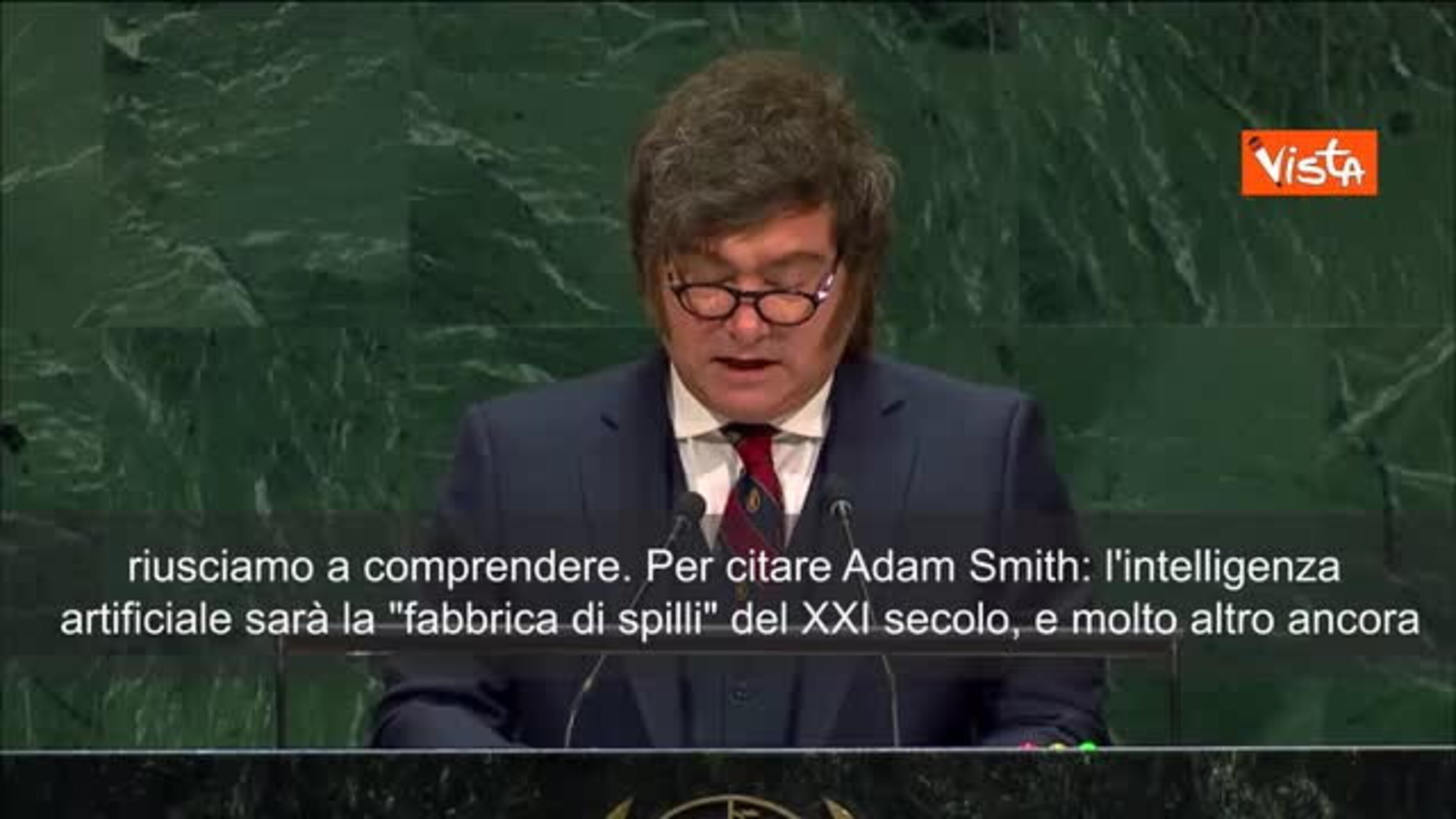 Milei all'Onu cita Adam Smith: L'Ai è il nostro acceleratore di produttività