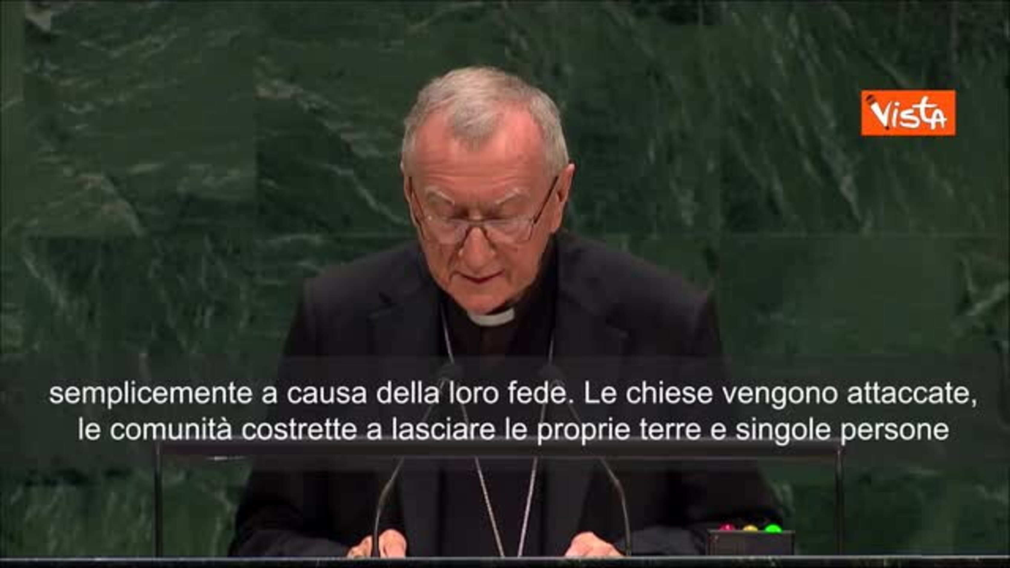 Parolin all'Onu: Cristiani perseguitati, la Santa Sede continuerà ad alzare la voce